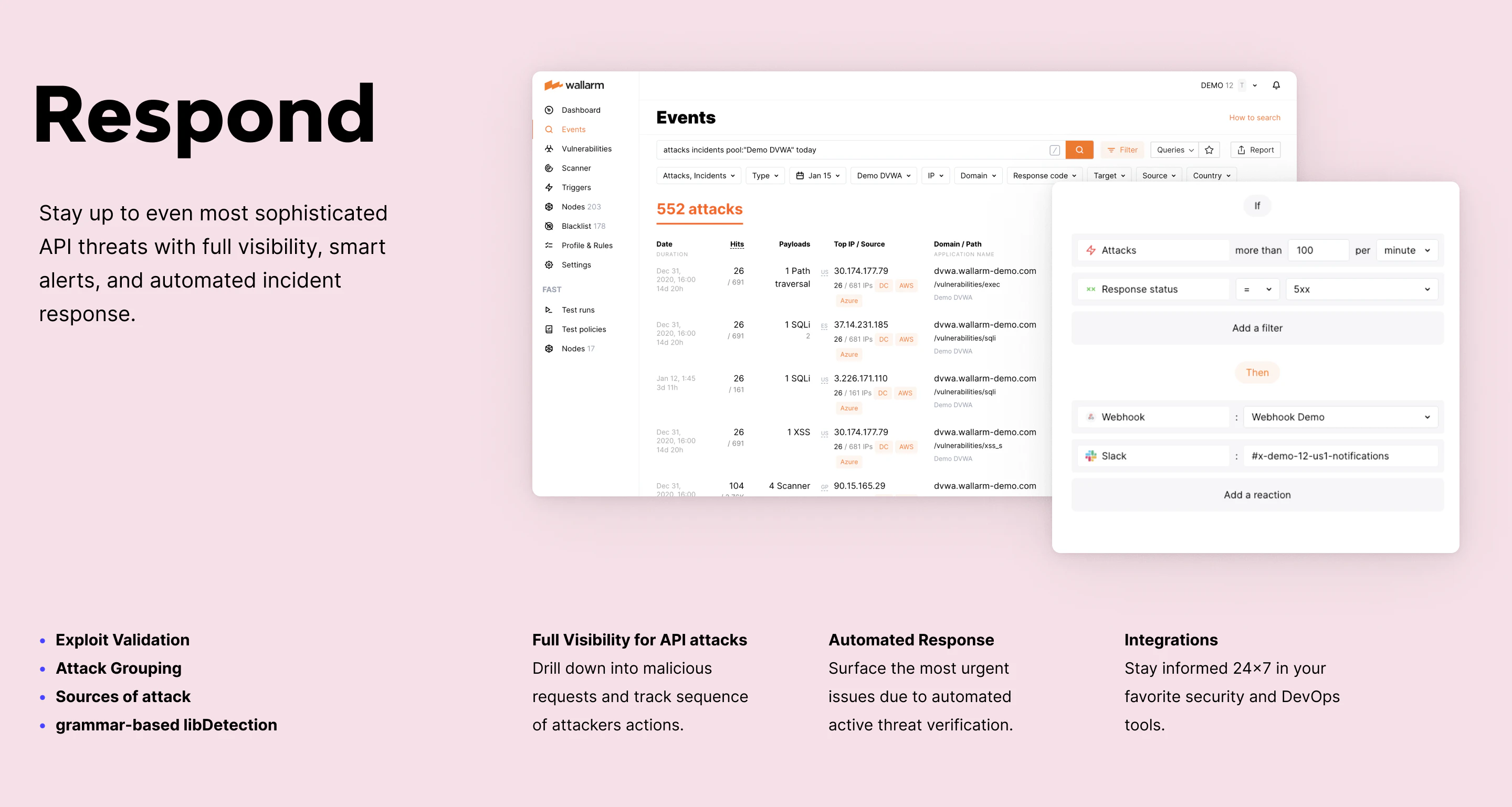 screenshot of Wallarm WAF
